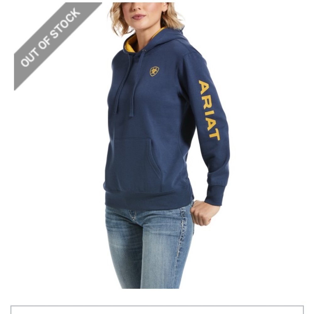 Ariat Navy Hoodie with Gold Details